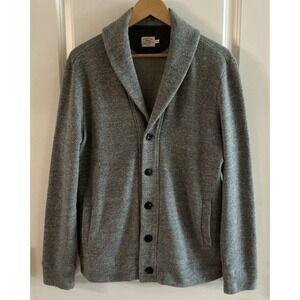 Faherty Marled Collared Cardigan Sweater • Mens Sz M • Gray Knit Button Front